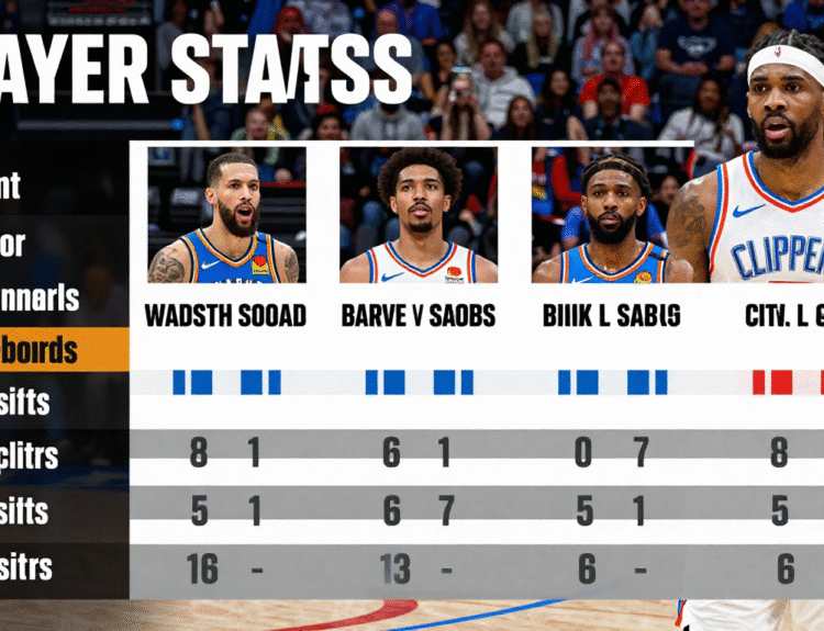 Oklahoma City Thunder vs LA Clippers match player stats